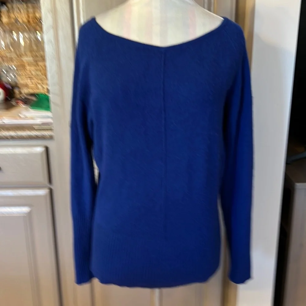 Athleta 100% Cashmere Oversized Long Sleeve Royal Blue Sweater